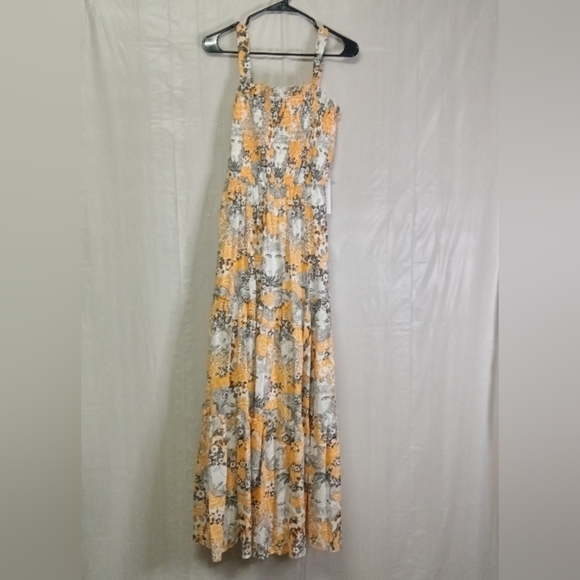Modcloth Boho on the Range Smocked Maxi Dress Faces Print Medium NWT Rar… - Picture 2 of 16
